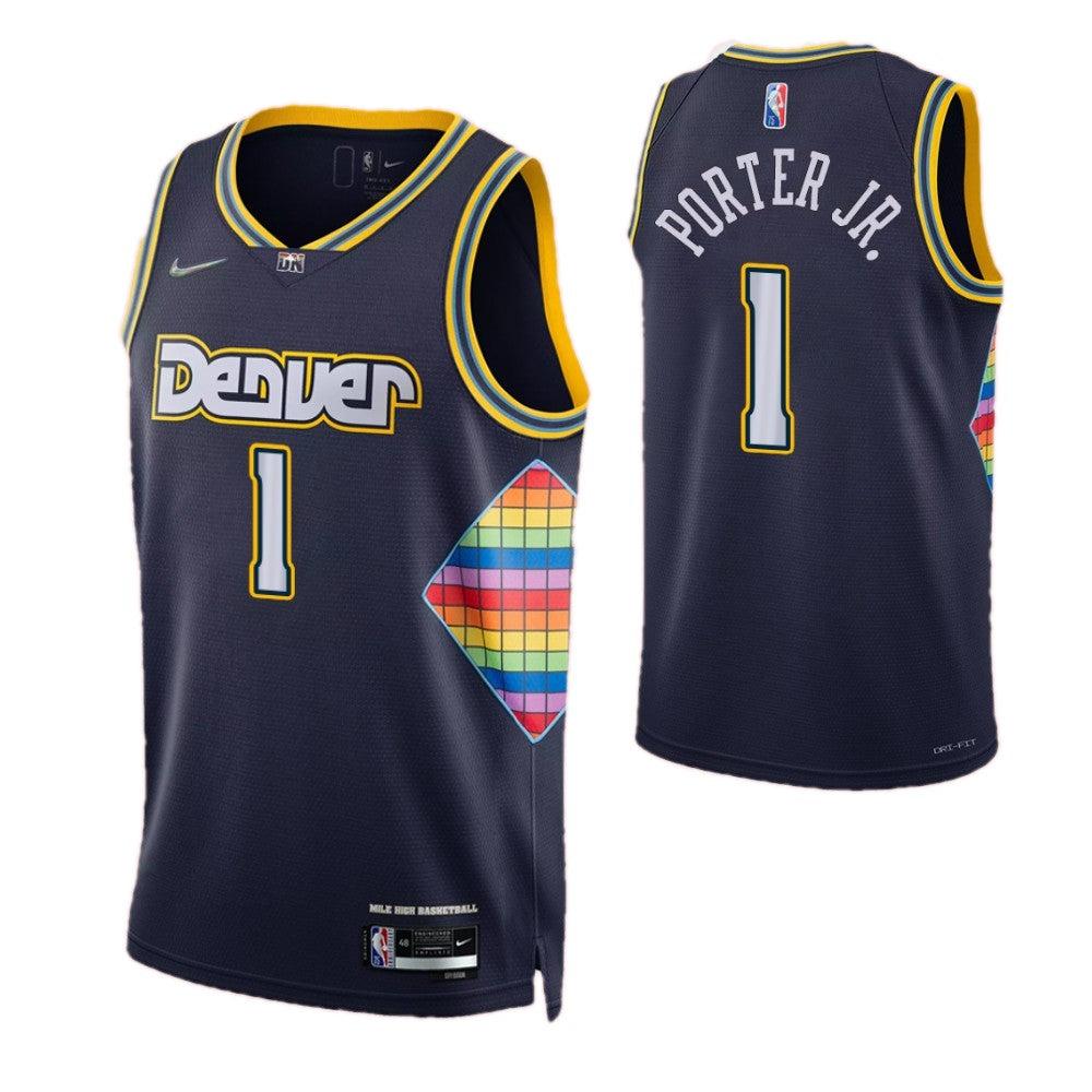 Denver Nuggets Nike 2021/22 Swingman Custom Jersey - City Edition - Navy