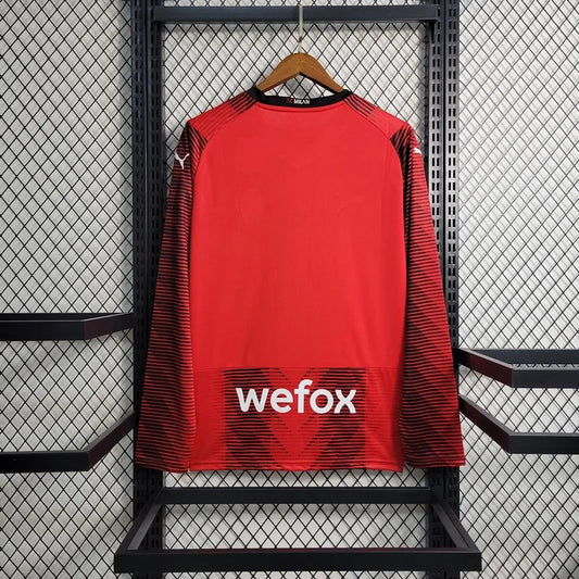 2023/2024 Long Sleeve AC Milan Home Football Shirt