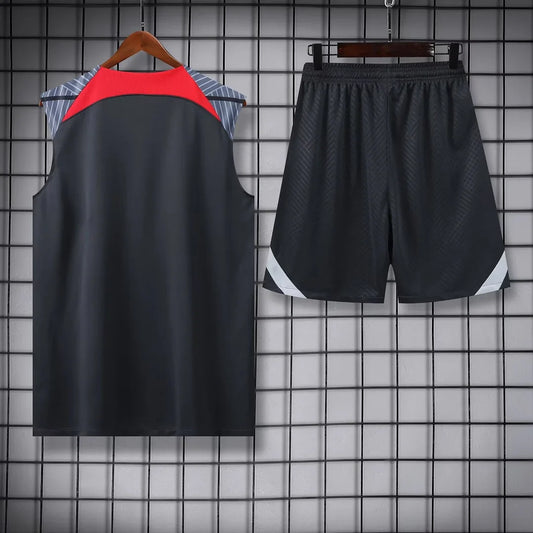 2024/2025 Liverpool Pre-match Training Black Jersey+Shorts