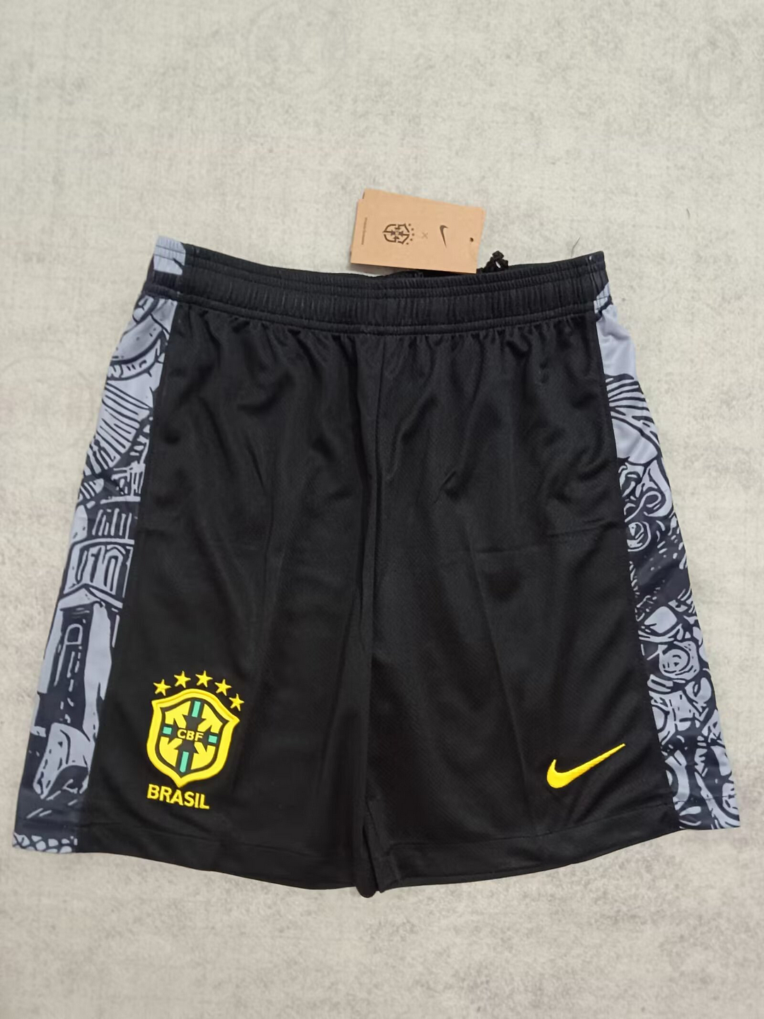 2024 Brazil Special Edition Black Gray Football Shorts