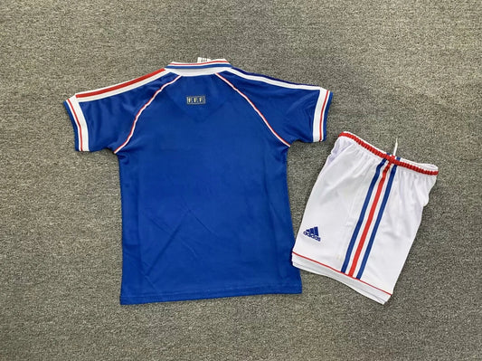 1998 Retro France Home Football Shirt Kids Size