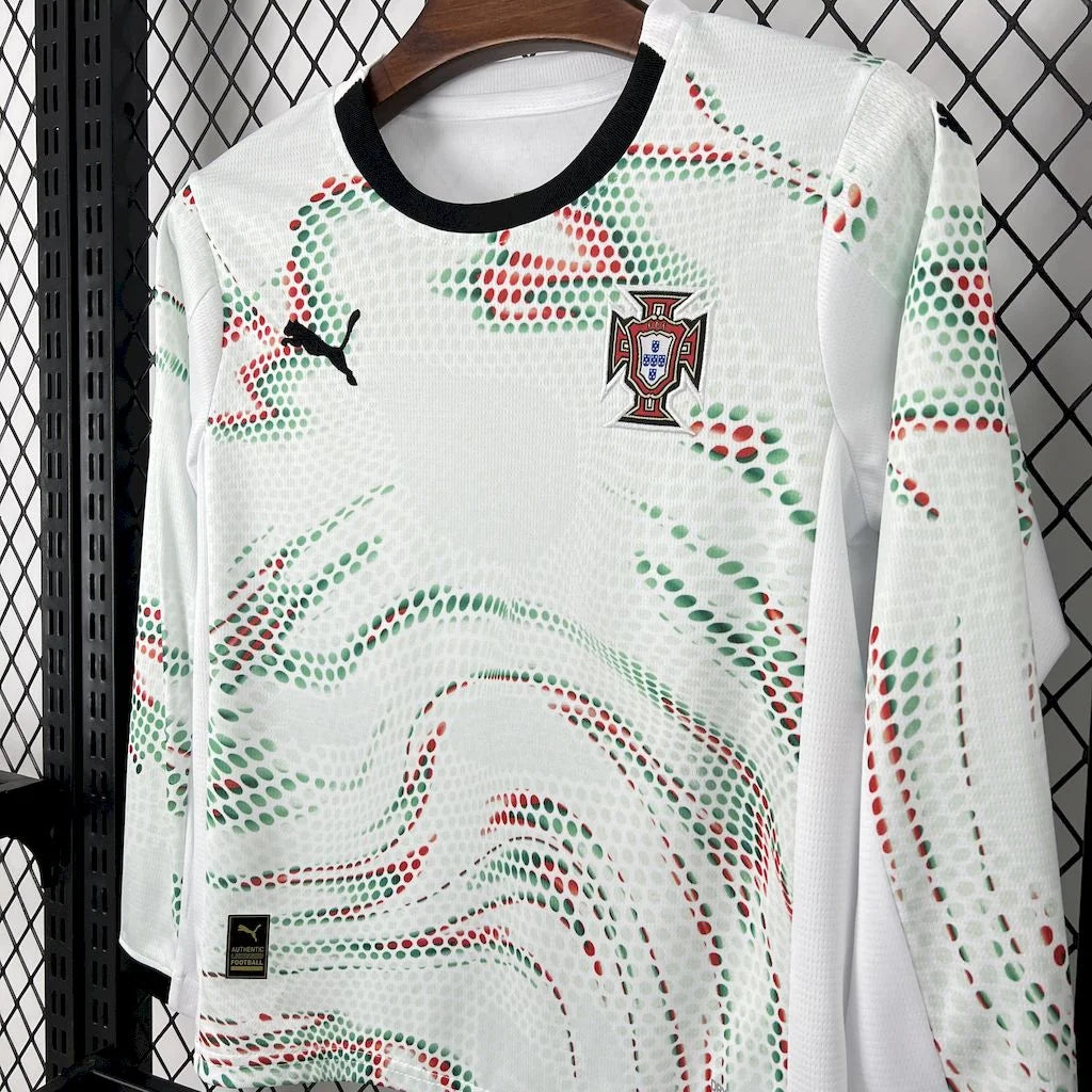 2025 Long Sleeve Portugal Away Football Shirt Kids Size