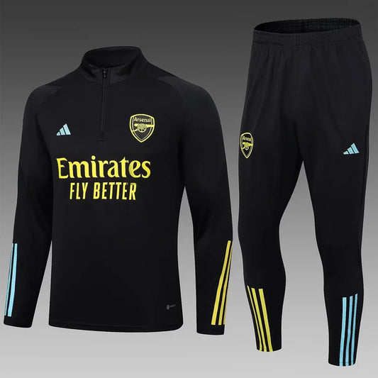 2023/2024 Arsenal Half-Pull Black Tracksuit
