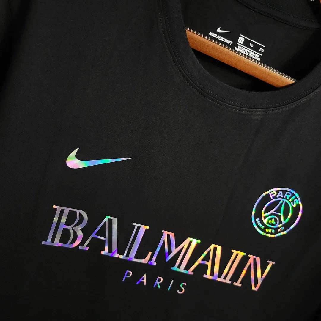 2023/2024 Paris Saint-Germain Black Balmain Shirt