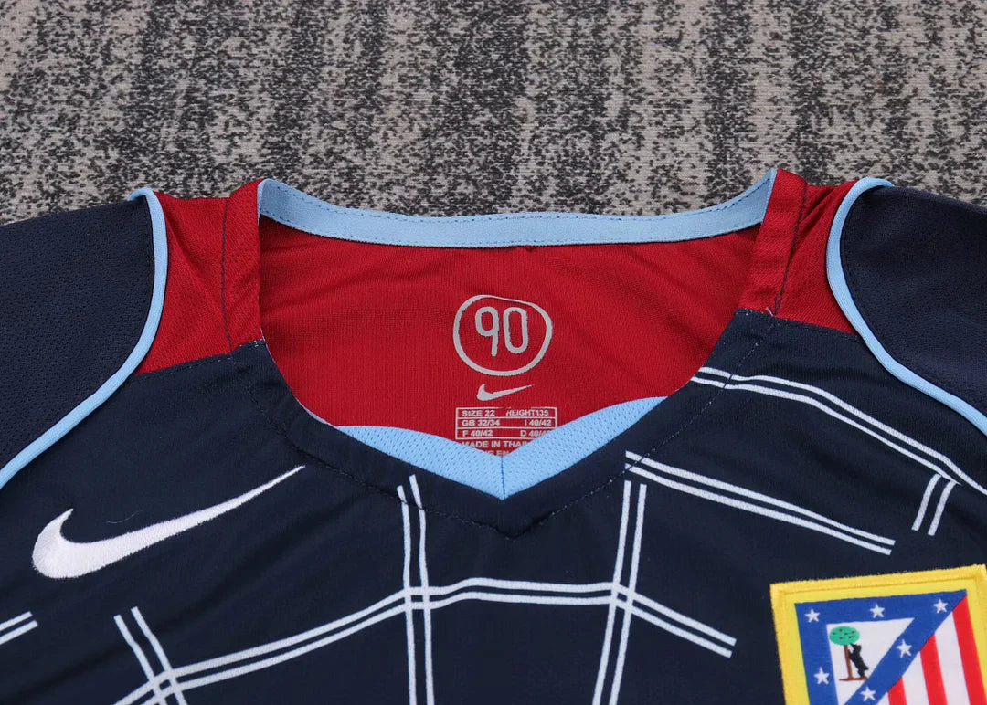 2004/2005 Retro Long Sleeve Atletico Madrid Away Football Shirt Kids Size