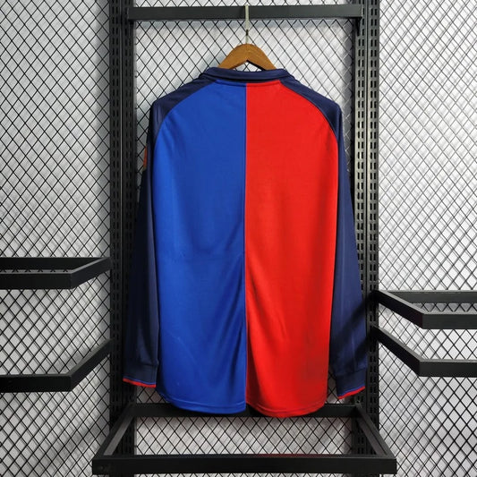 Retro Long Sleeve Barcelona 100th Anniversary Version Football Shirt Home