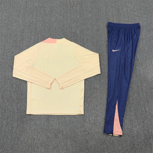 2025/2026 Barcelona Beige Half-Pull Tracksuit