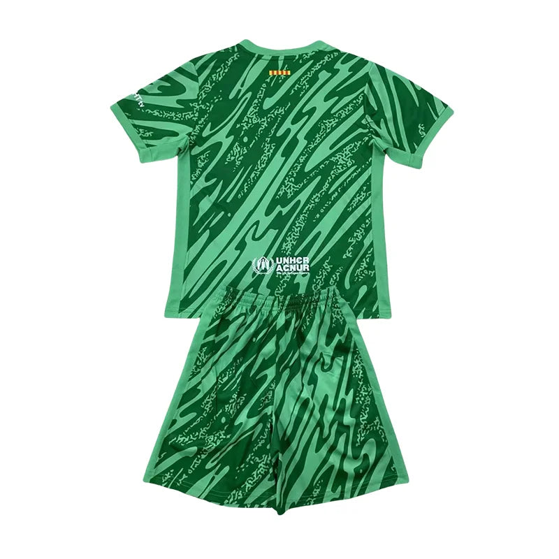 2024/2025 Barcelona Green Goalkeeper Football Shirt Kids Size