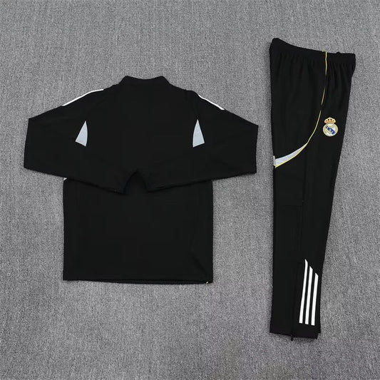 2025/2026 Real Madrid Black Half-Pull Tracksuit