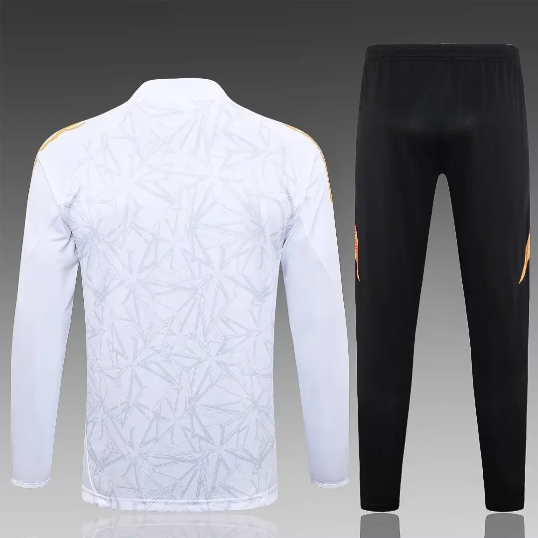 2024/2025 Real Madrid Half-Pull White Tracksuit