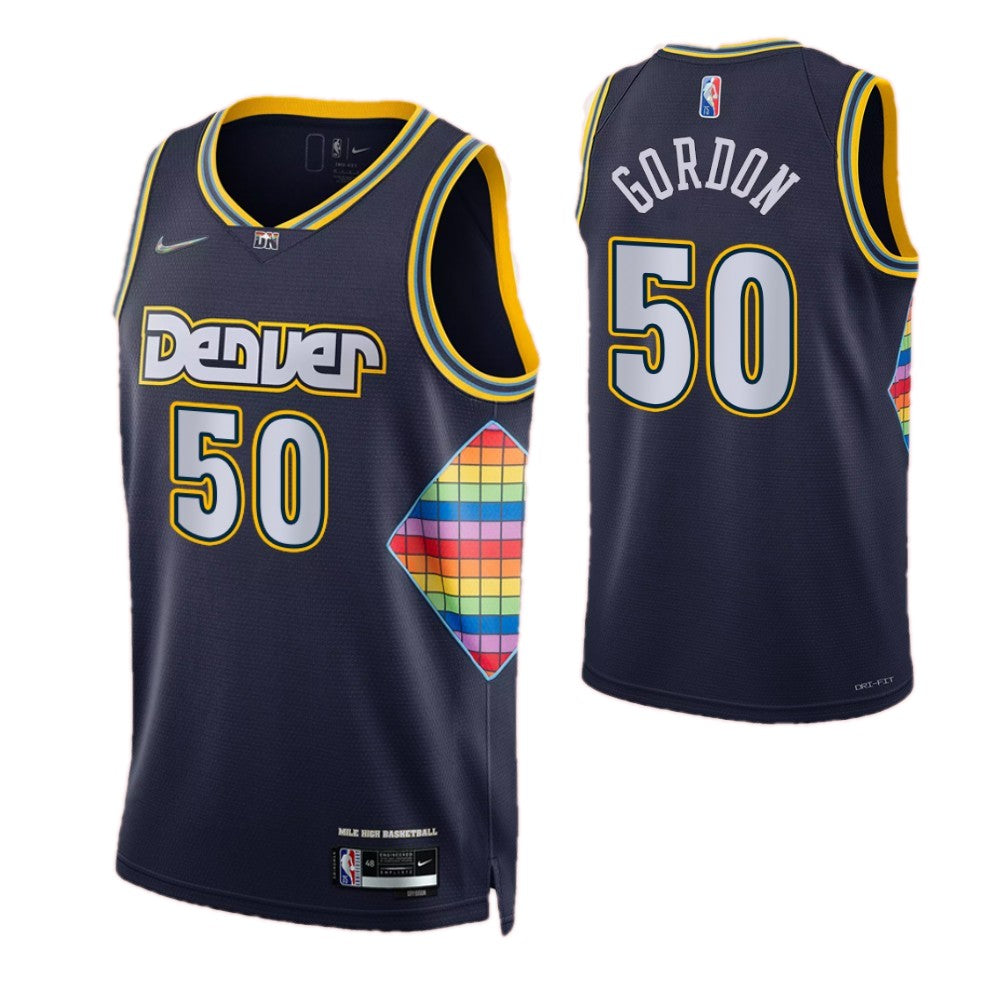 Denver Nuggets Nike 2021/22 Swingman Custom Jersey - City Edition - Navy