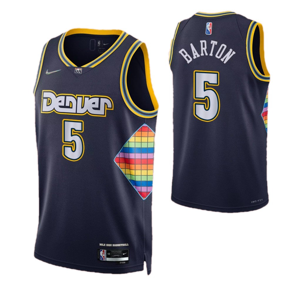 Denver Nuggets Nike 2021/22 Swingman Custom Jersey - City Edition - Navy