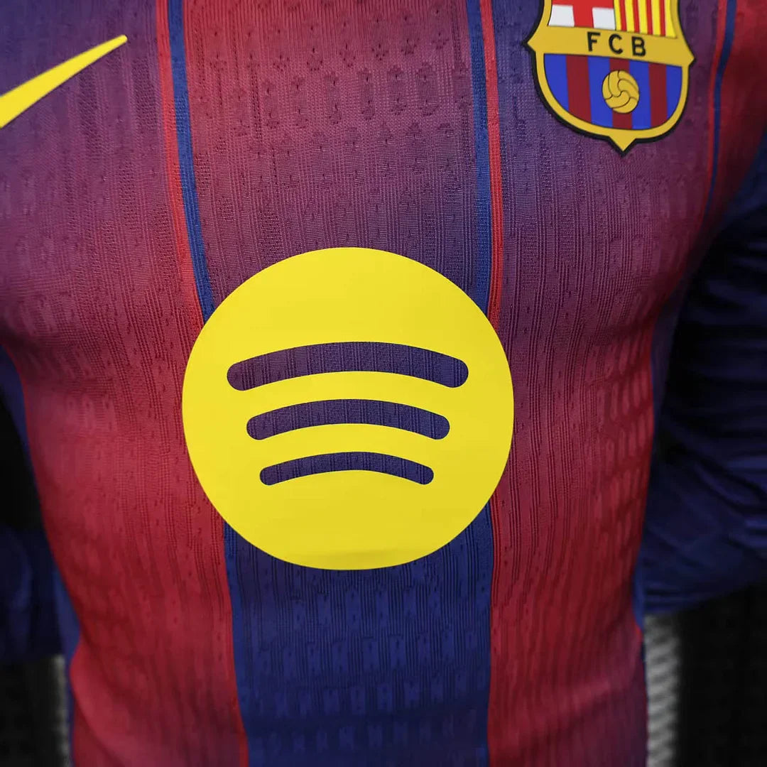 2025/2026 Long Sleeve Barcelona Home Football Shirt - Player Version