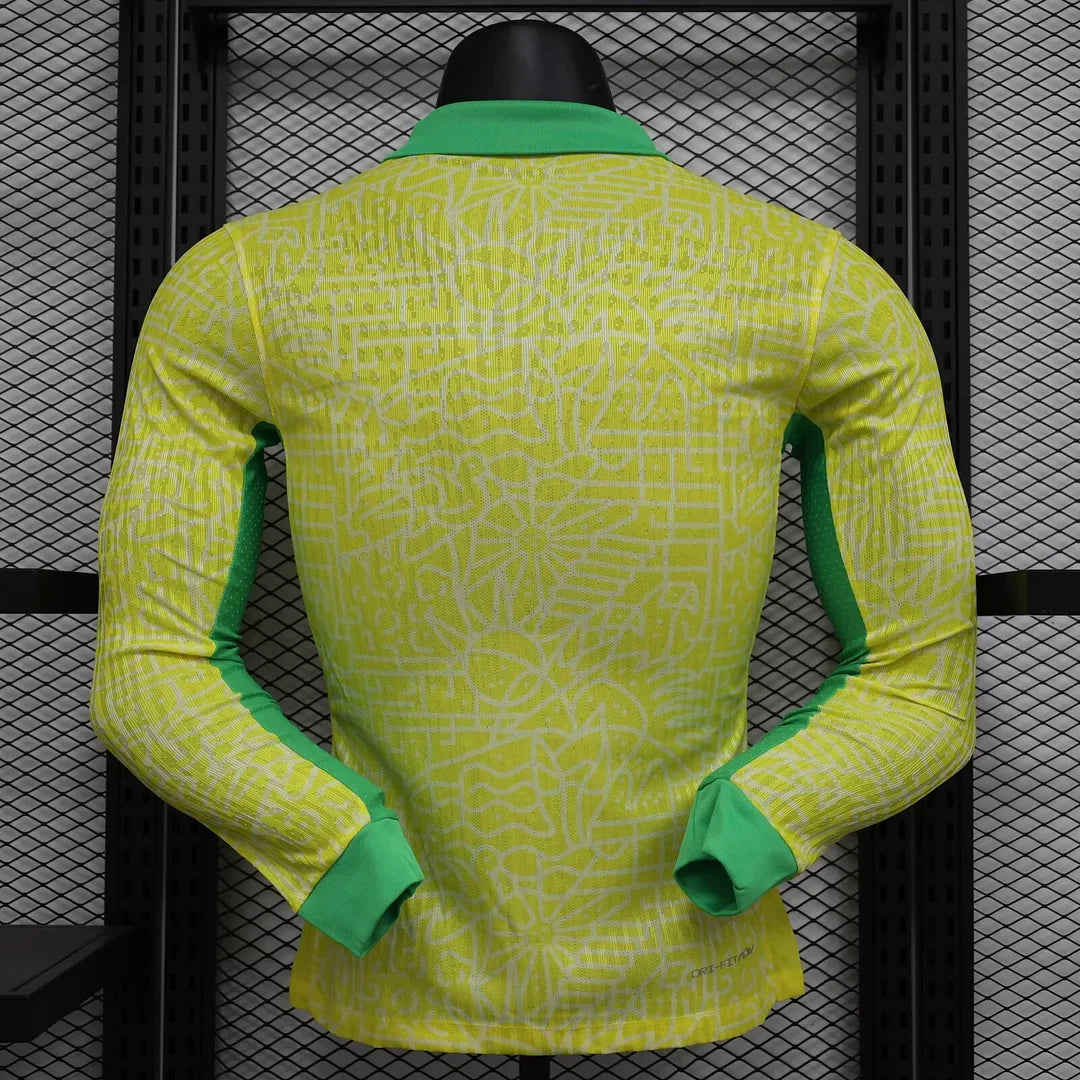 2024 Long Sleeve Player Version Brazil Home Football Shirt