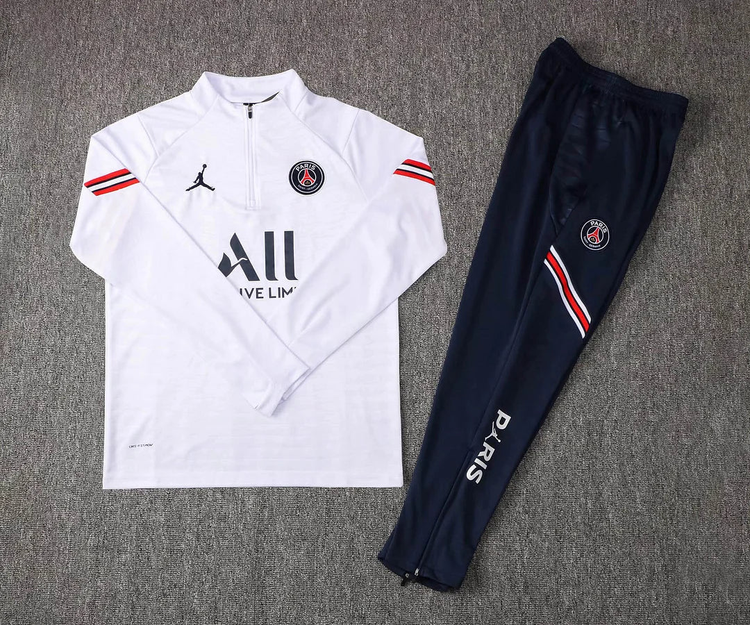 2021/2022 Psg Paris Saint-Germain Half-Pull White Tracksuit