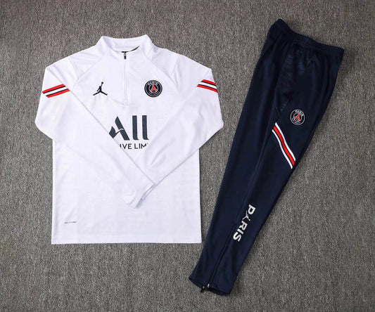2021/2022 Psg Paris Saint-Germain Half-Pull White Tracksuit