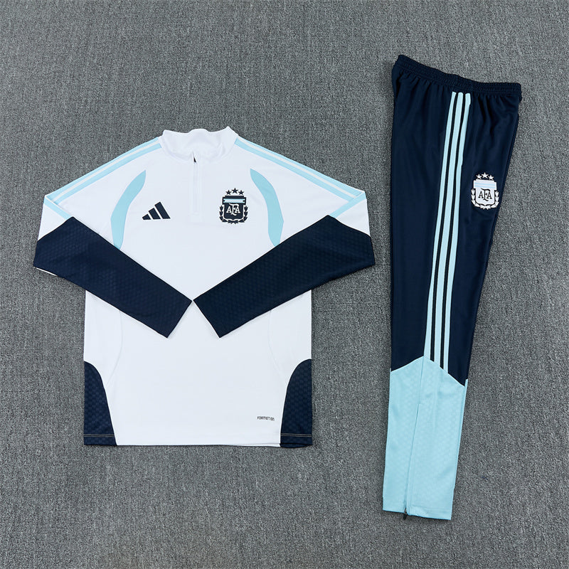 2026/2027 Argentina Half-Pull White Tracksuit