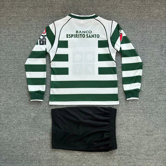 2001/2003 Retro Long Sleeve Sporting Lisbon Home Football Shirt Kids Size