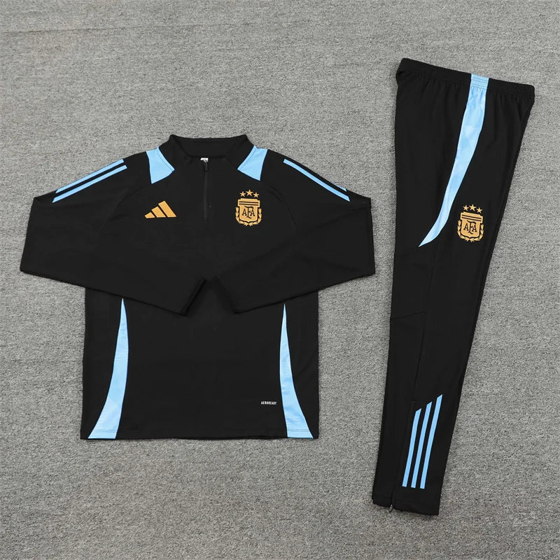 2024/2025 Argentina Half-Pull Black Tracksuit