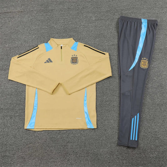 2024/2025 Argentina Half-Pull Gold Tracksuit