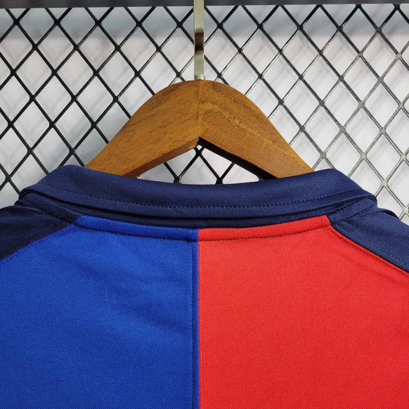 Retro Long Sleeve Barcelona 100th Anniversary Version Football Shirt Home