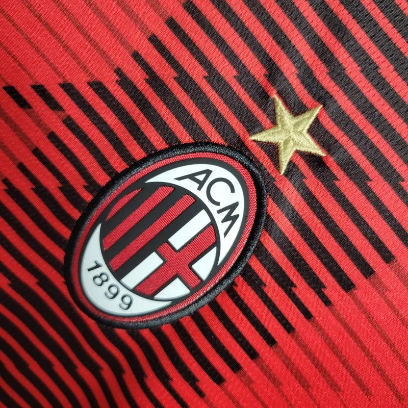 2023/2024 Long Sleeve AC Milan Home Football Shirt