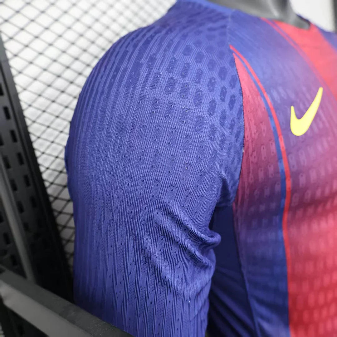 2025/2026 Long Sleeve Barcelona Home Football Shirt - Player Version