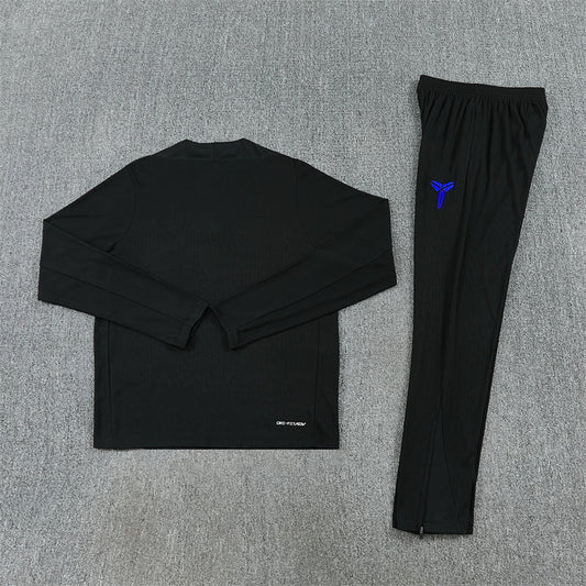 2025/2026 Barcelona Black Blue Half-Pull Tracksuit
