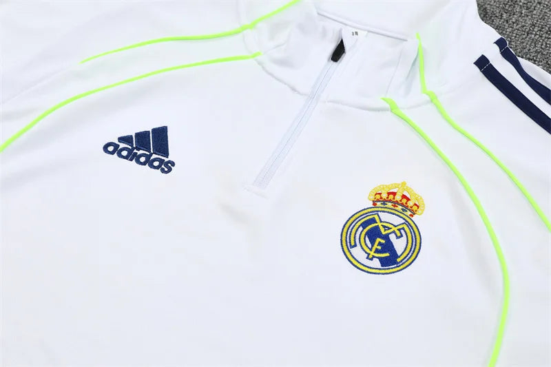 2025/2026 Real Madrid White Half-Pull Tracksuit