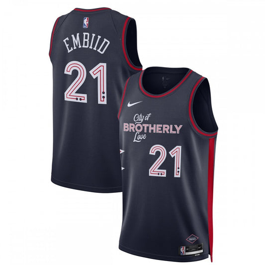 Philadelphia 76ers Nike Unisex 2023/24 Custom Swingman Jersey - Navy - City Edition
