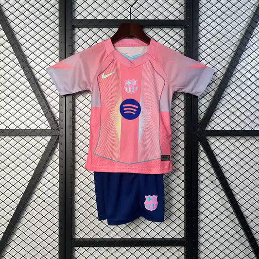 2025/2026 Barcelona Special Edition Pink Football Shirt Kids Size