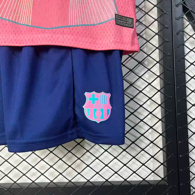 2025/2026 Barcelona Special Edition Pink Football Shirt Kids Size