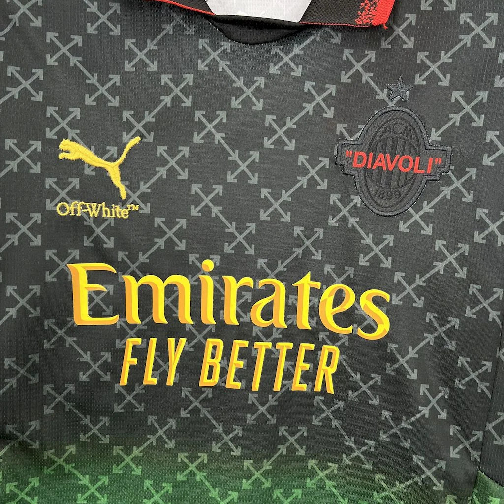 2024/2025 AC Milan x OFF-WHITE Football Shirt Kids Size