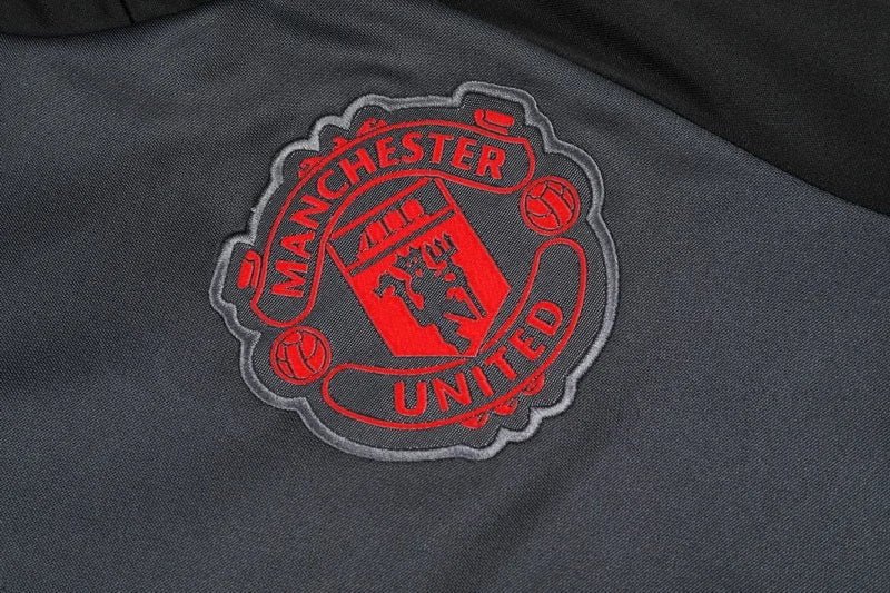 2024/2025 Manchester United Half-Pull Black Tracksuit