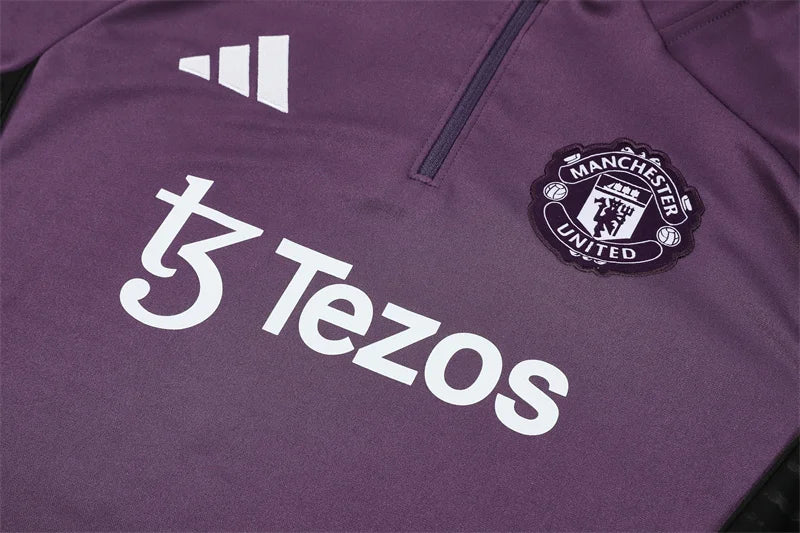 2025/2026 Manchester United Half-Pull Purple Tracksuit