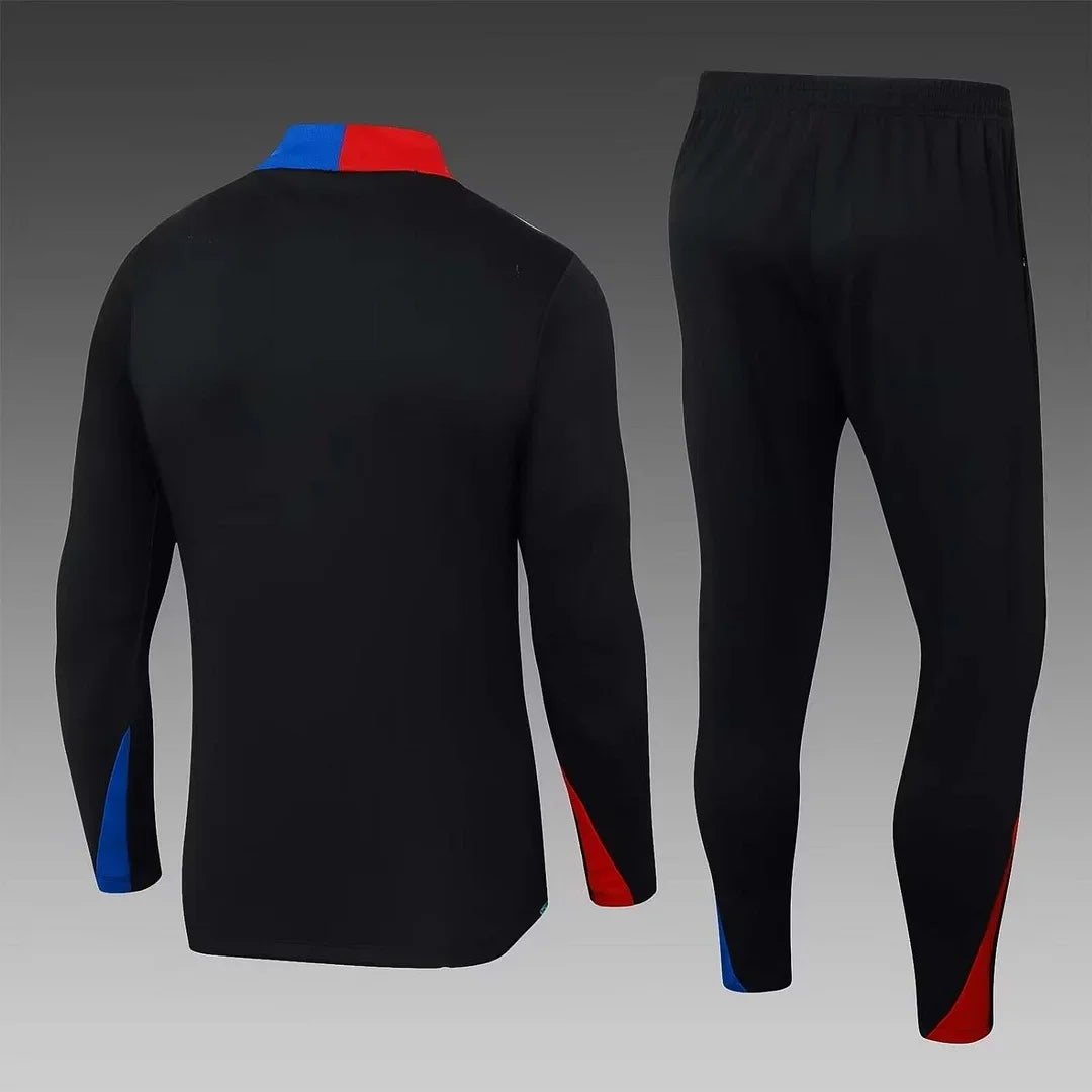 2024/2025 Barcelona Half Pull Black Tracksuit