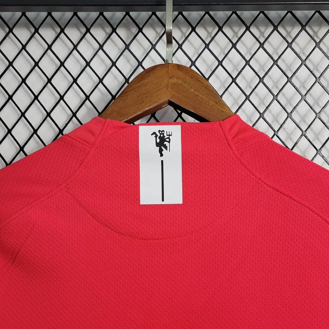 2007-2008 Retro Long Sleeve Manchester United Home Football Shirt