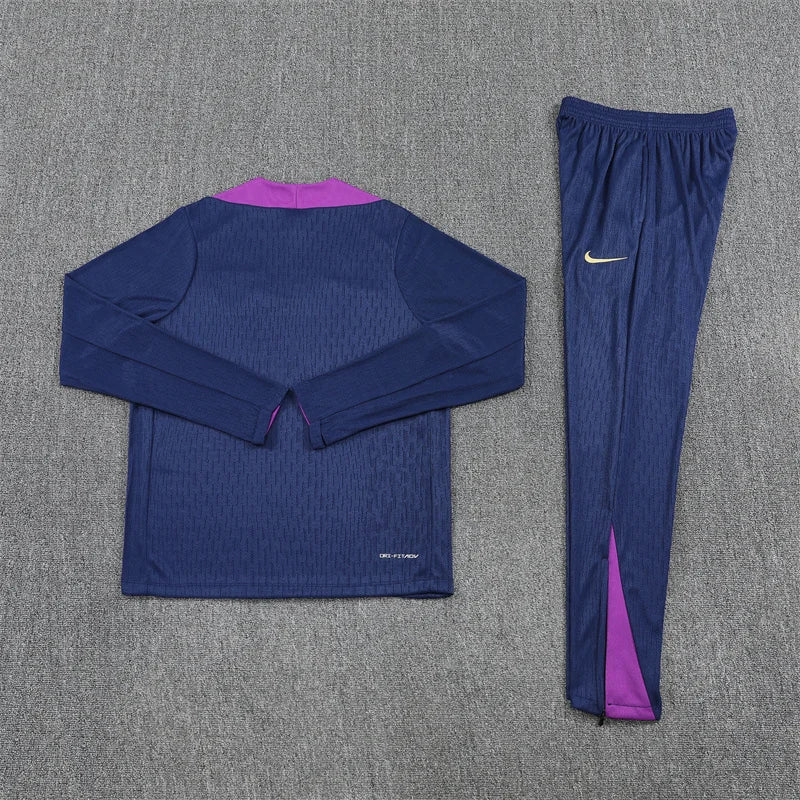 2025/2026 Barcelona Blue Purple Half-Pull Tracksuit