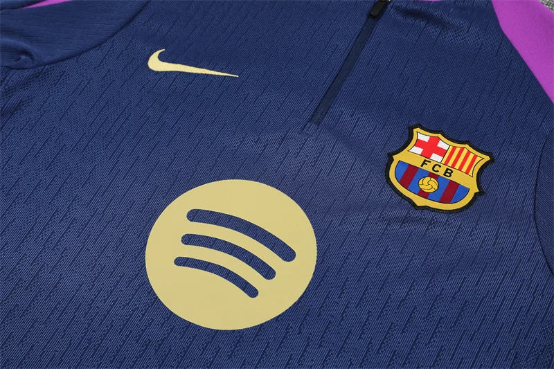 2025/2026 Barcelona Blue Purple Half-Pull Tracksuit