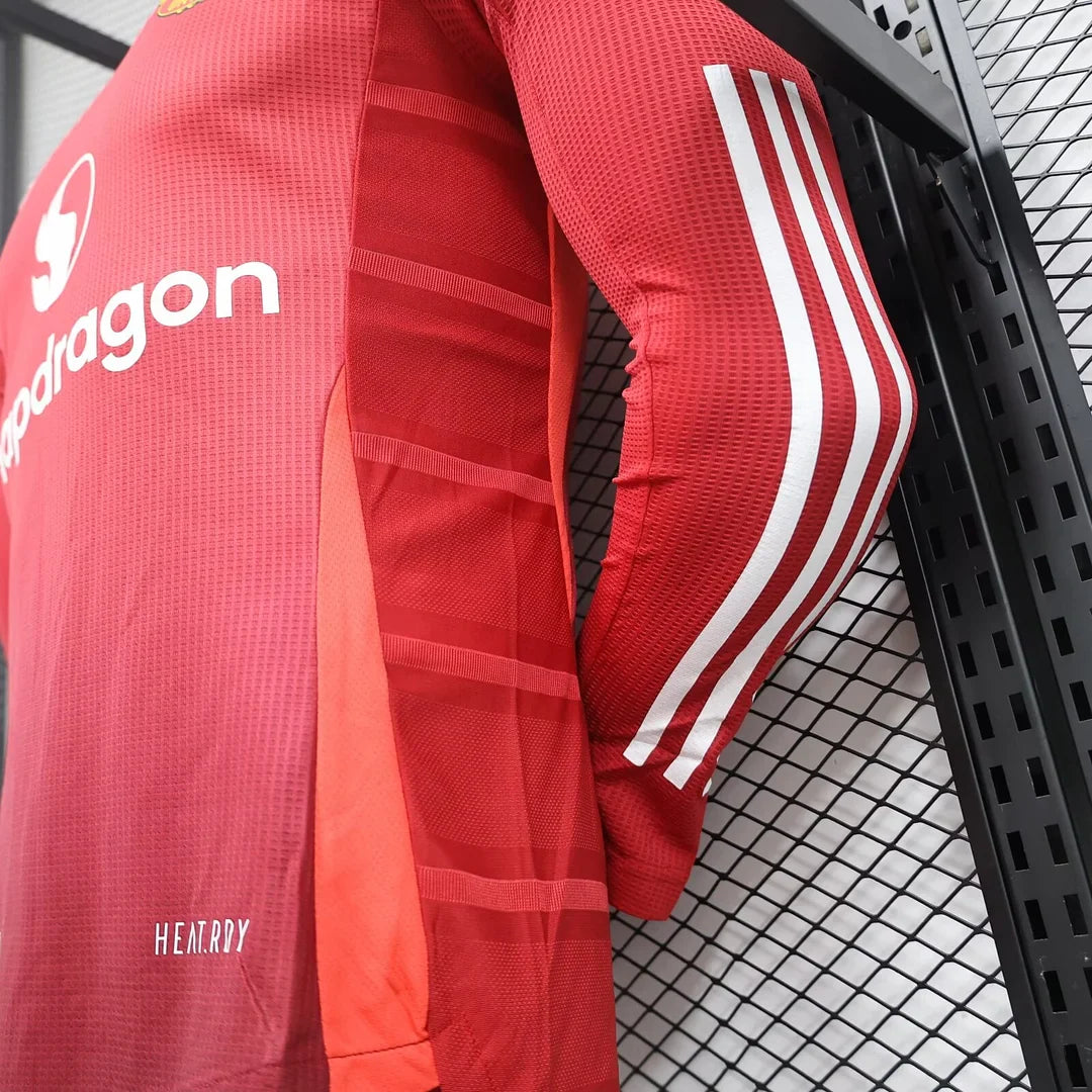 2024/2025 Long Sleeve Player Version Manchester United Home Football Shirt