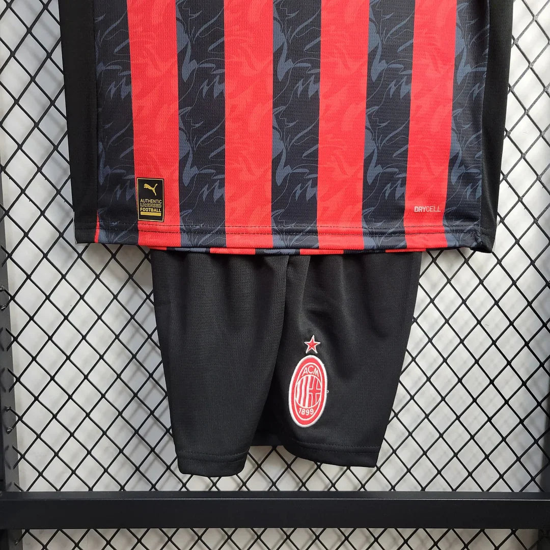 2025/2026 AC Milan Home Football Shirt Kids Size