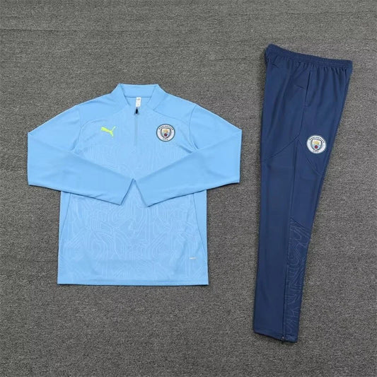 2024/2025 Manchester City Half-Pull Light Blue Tracksuit