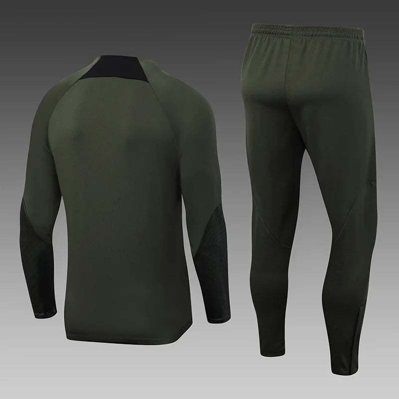 2023/2024 Barcelona Half-Pull Green Tracksuit