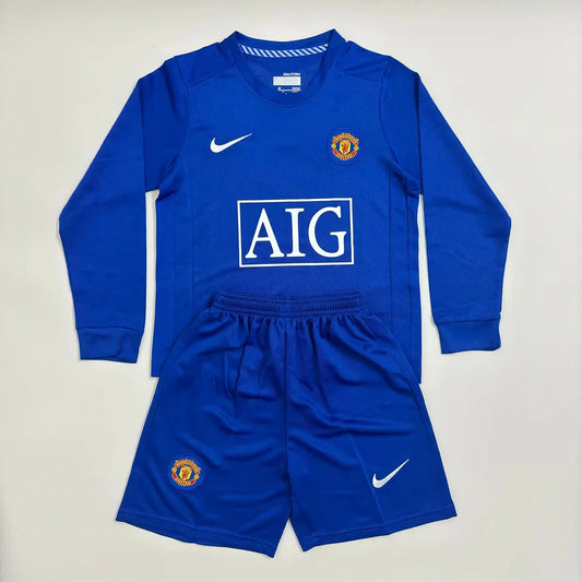 2008/2009 Retro Long Sleeve Manchester United Third Away Football Shirt Kids Size