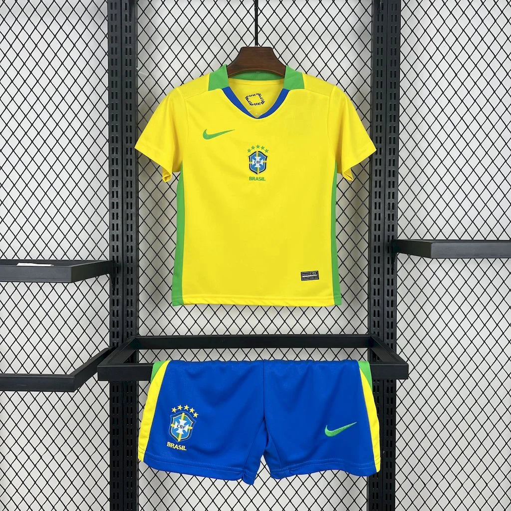 2025 Brazil Home Football Shirt Kids Size