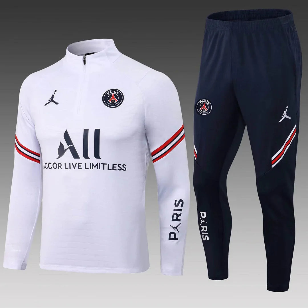 2021/2022 Psg Paris Saint-Germain Half-Pull White Tracksuit