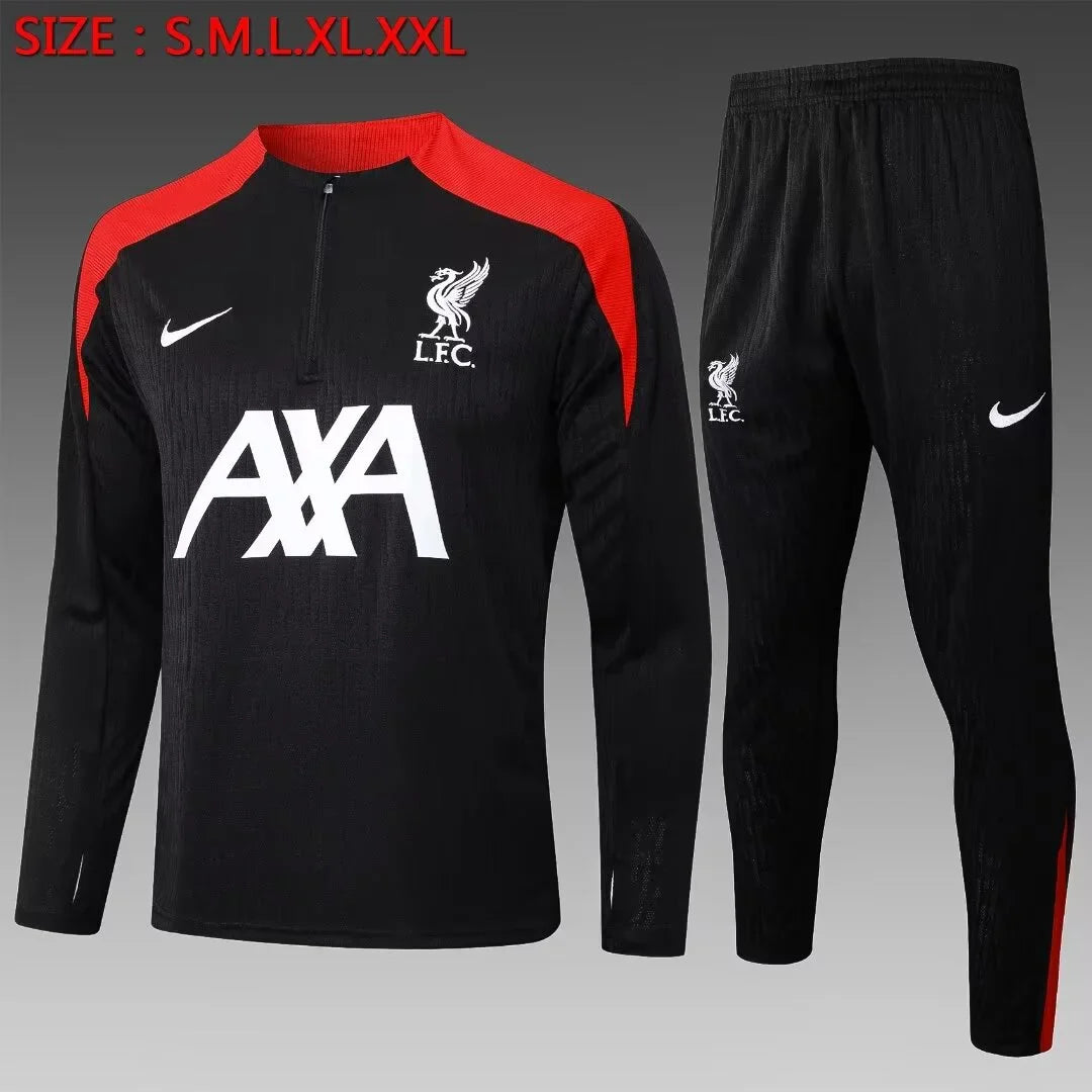 2024/2025 Liverpool Half-Pull Black Tracksuit