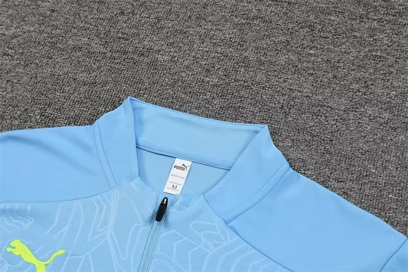 2024/2025 Manchester City Half-Pull Light Blue Tracksuit