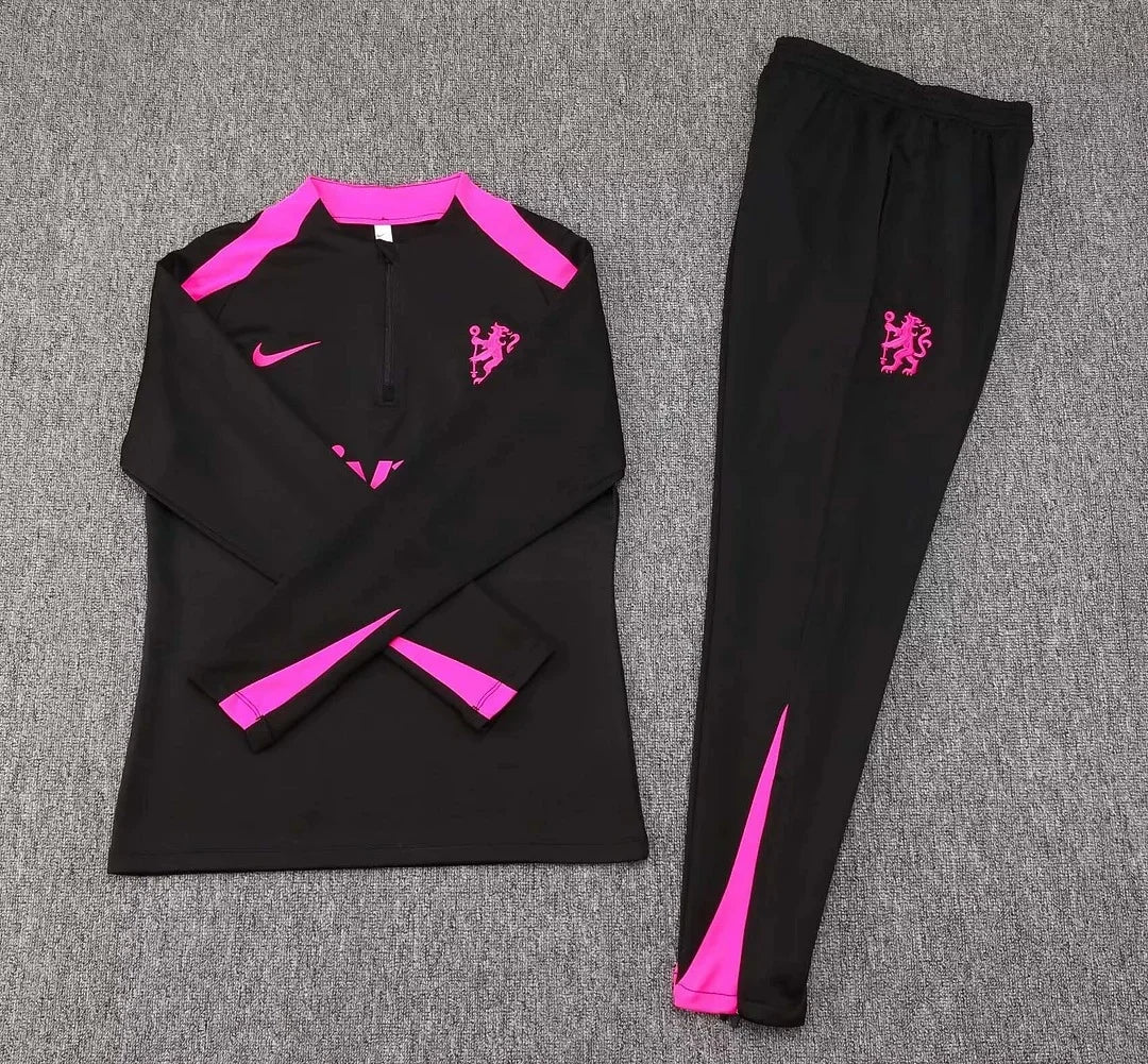 2024/2025 Chelsea Half-Pull Black Tracksuit