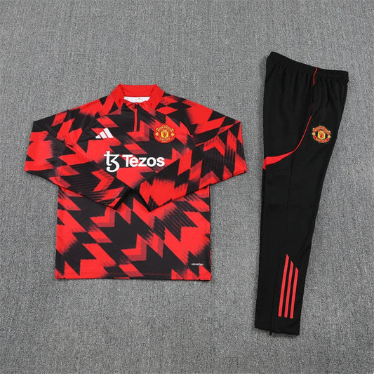 2025/2026 Manchester United Half-Pull Red Tracksuit